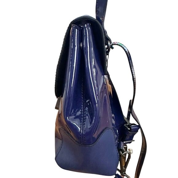 Hunter Original Refined Patent Leather Mini Backpack Blue - Picture 3 of 12
